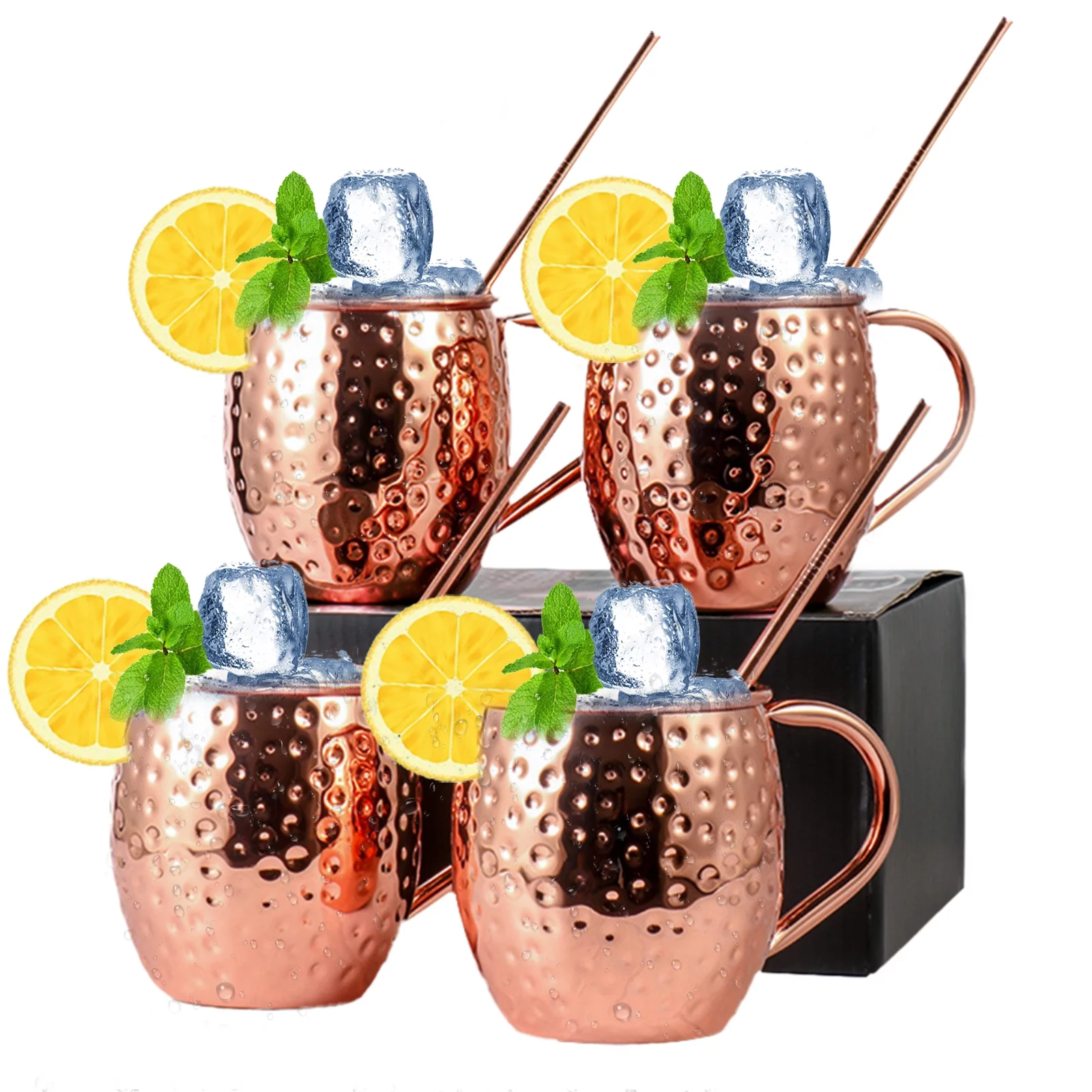 GoolRC Straw Cup,Steel Cup With Stainless Steel Cup Cocktail Copper Bar Set Of 4 Pure Copper 18- Moscow Copper Set Copper 18- Stainless With 4 Cocktail 4 Cocktail Copper Cup With 4 Mewmewcat Set.