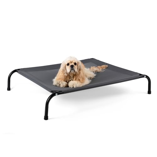 Cooling Elevated Dog Bed with Non-Slip Floor Protectors & Breathable Mesh, Raised Indoor & Outdoor Dog Cot Hammock, 41