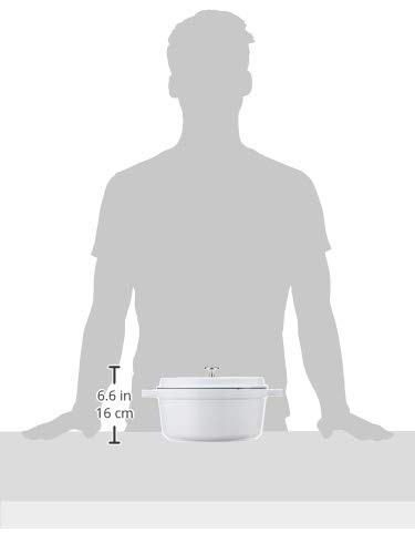 STAUB Cast Iron Dutch Oven 5.5-qt Round Cocotte, Made in France, Serves 5-6, Black Matte