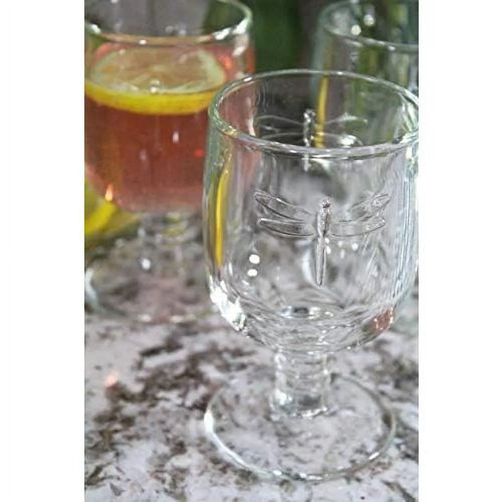 Set Of 6, 10-Ounce Dragonfly Water Glasses