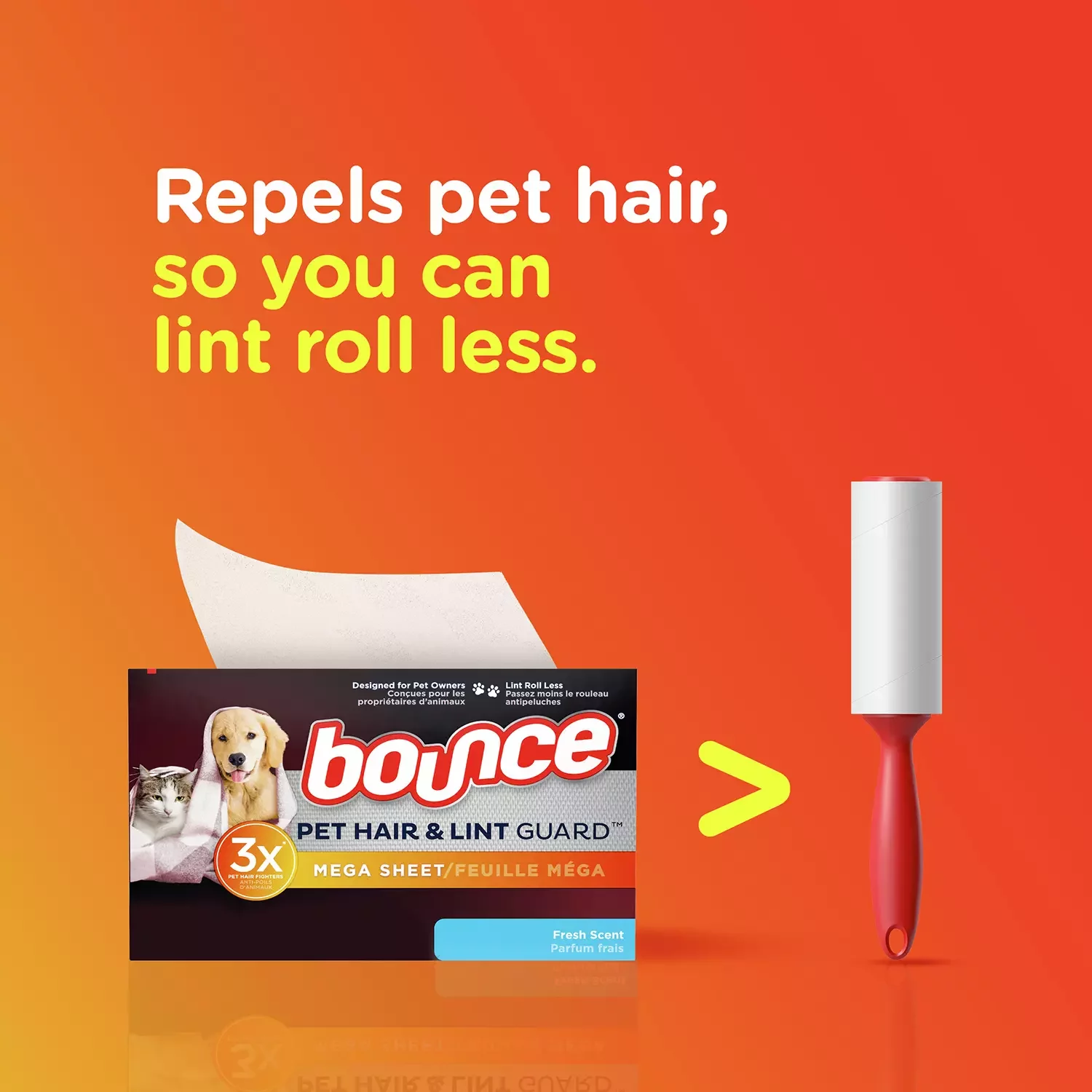 Bounce Pet Hair and Lint Guard Mega Dryer Sheets Fresh Scent (210 Sheets)