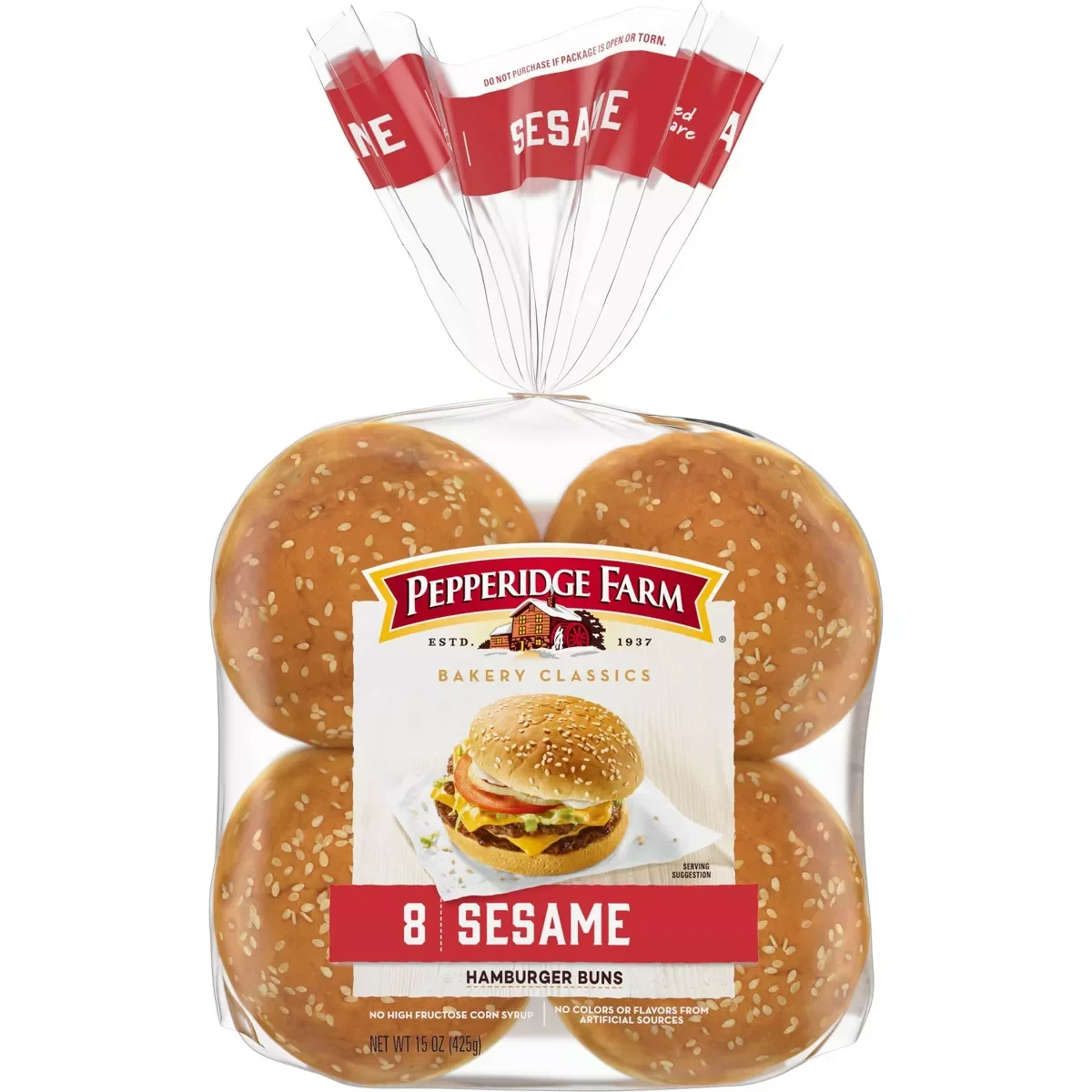Pepperidge Farm Sesame Topped Hamburger Buns, 4-Pack 8 Count Bags