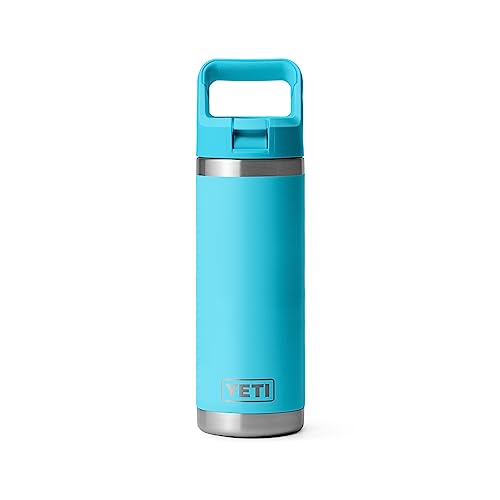 YETI Rambler 18 oz Bottle, Vacuum Insulated, Stainless Steel with Straw Cap, Beekeeper