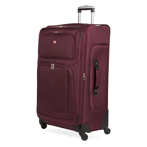 SwissGear Sion Softside Expandable Luggage, Black, Checked-Large 29-Inch