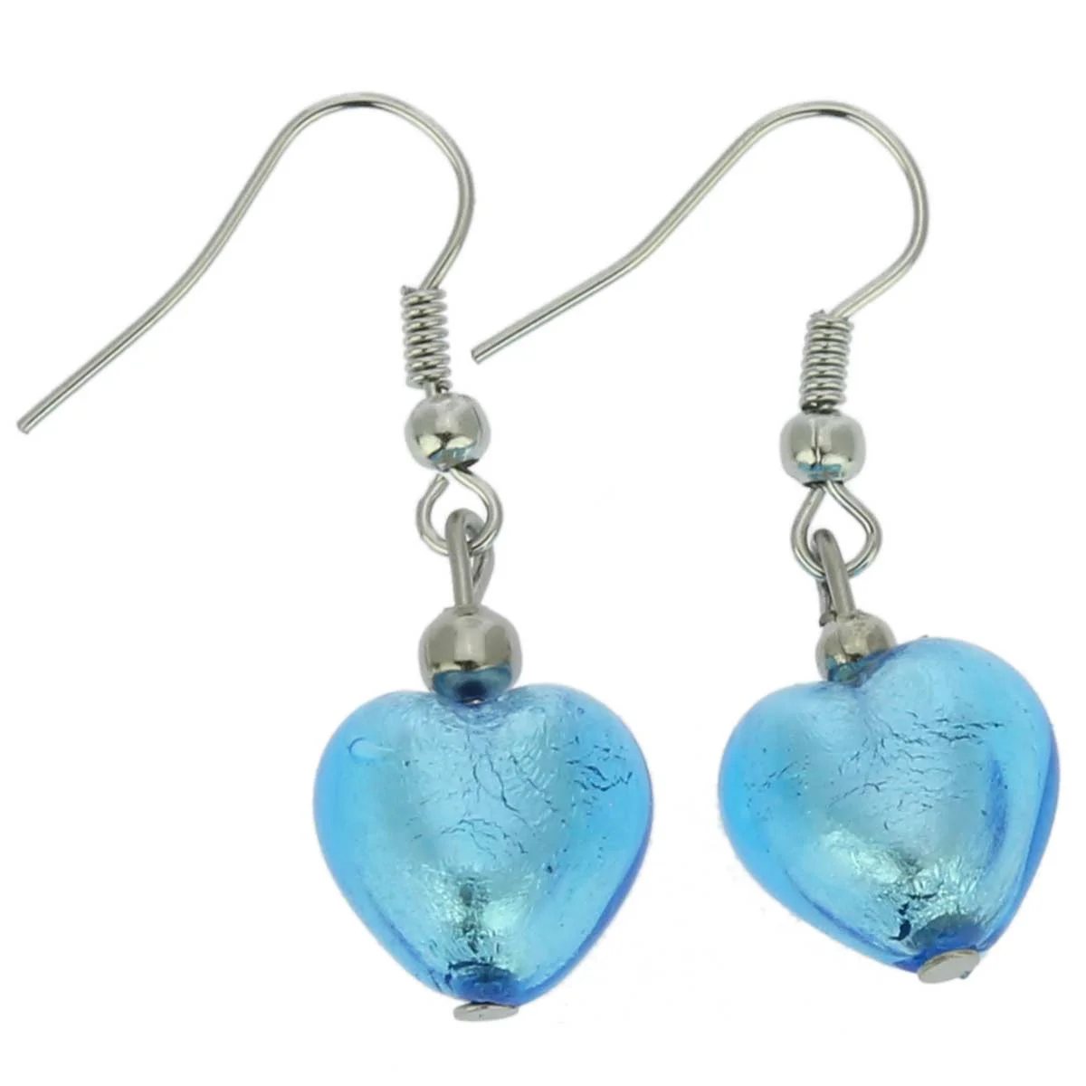 GlassOfVenice Murano Glass Heart Earrings - Ruby Red