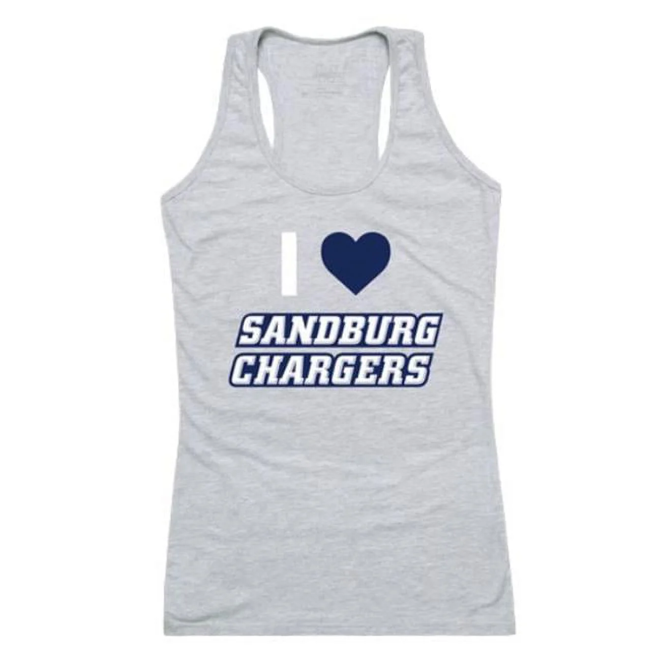 W Republic 532-623-HGY-03 Carl Sandburg College Chargers Women I Love Tank Top, Heather Grey - Large