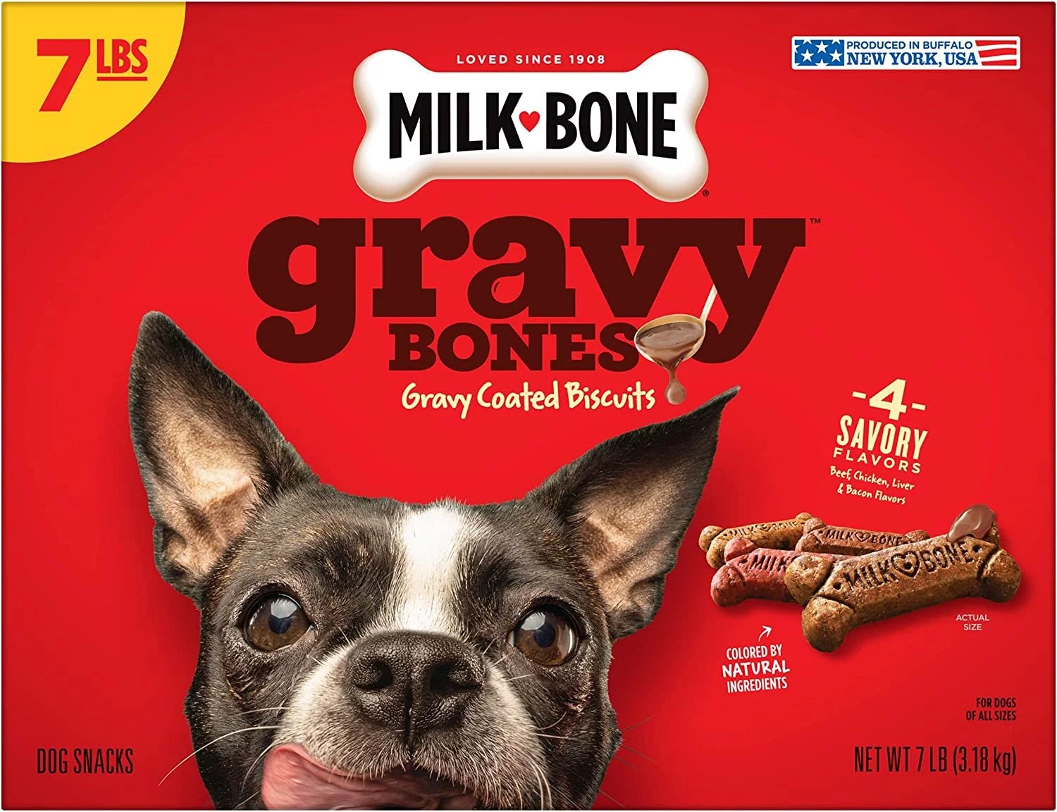 Milk-Bone Gravy Bones Dog Treats with Savory Meat Flavors, 7 Pounds