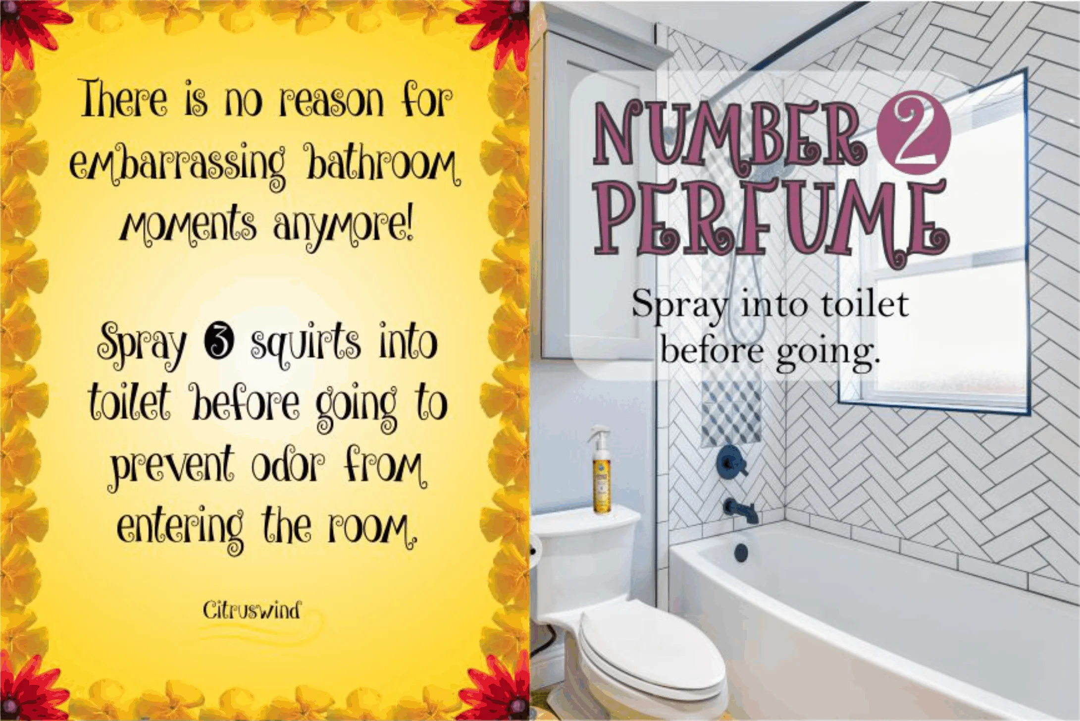 Number 2 Perfume Toilet Spray 8 oz Citrus Wind Scent by EarthSential