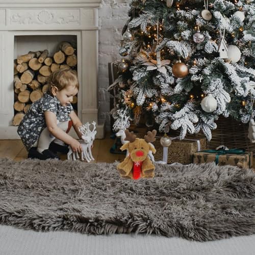 Toyvian Reindeer Stuffed Animal: 11.4 Inch Soft Christmas Elk Stuffed Plush Toy - Cashmere & PP Cotton Material - Cute Rudolph Reindeer Deer Doll for Christmas Home Decor (Sitting Position)