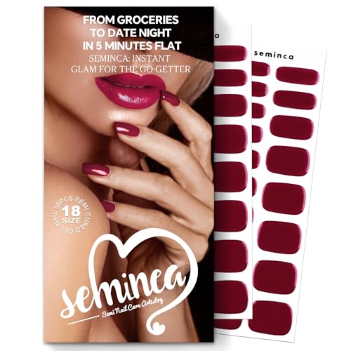 Semi Cured Gel Nail Strips-Easy Apply Christmas Gel Nail Stickers Holiday Semi Cured Manicure Strips with Sparkling Xmas Designs (Classic Yule)