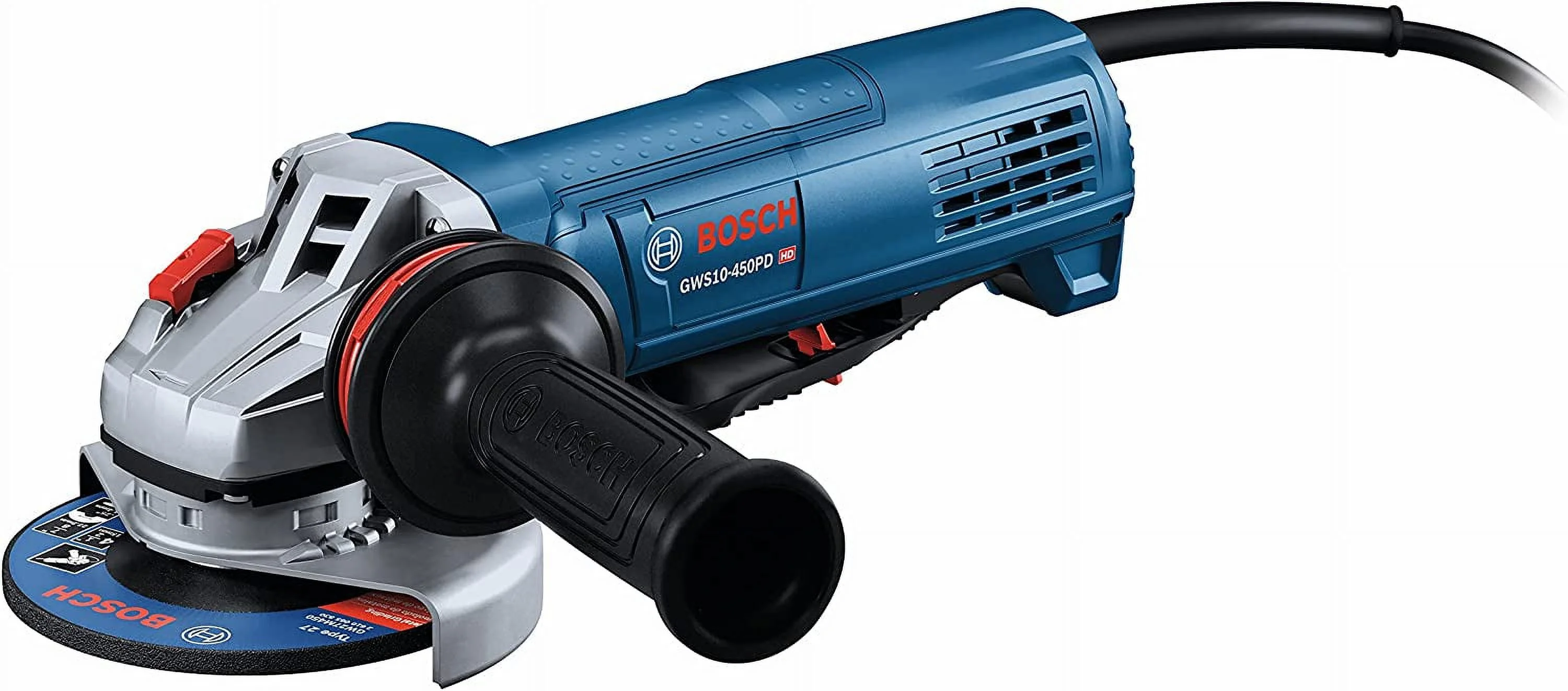 BOSCH GWS10-450PD 4-1/2 In. Ergonomic Angle Grinder with No Lock-On Paddle Switch