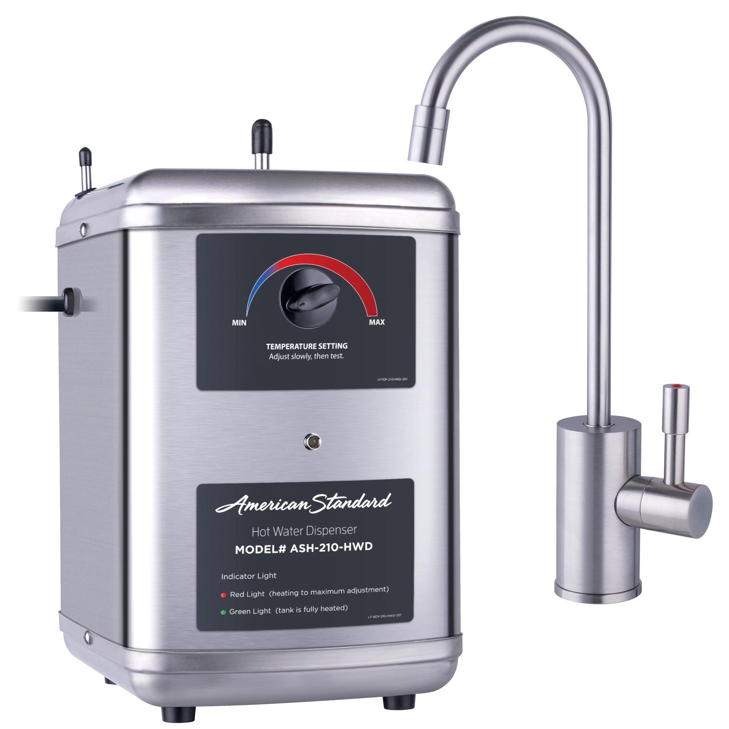 American Standard Kitchen Hot Water Dispenser 1300W with Single Handle Brushed Nickel Faucet 41-ASH-210-F570-BN