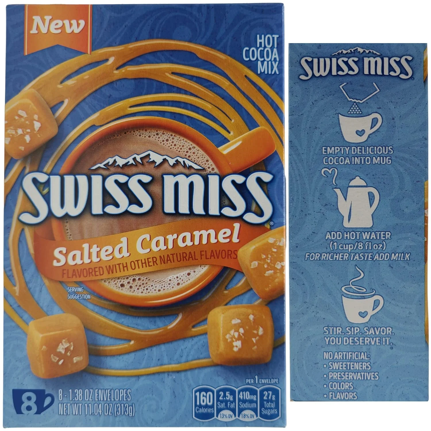 Salted Caramel Hot Cocoa Drink Mix Bundle Includes 3 Boxes Salted Caramel Hot Chocolate Beverage And Clean Up Cloth