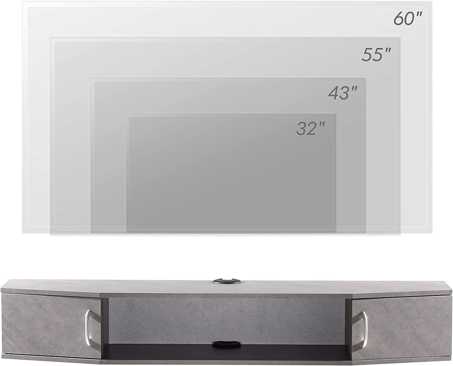 Floating TV Stand Wall Mounted TV Shelf with Door