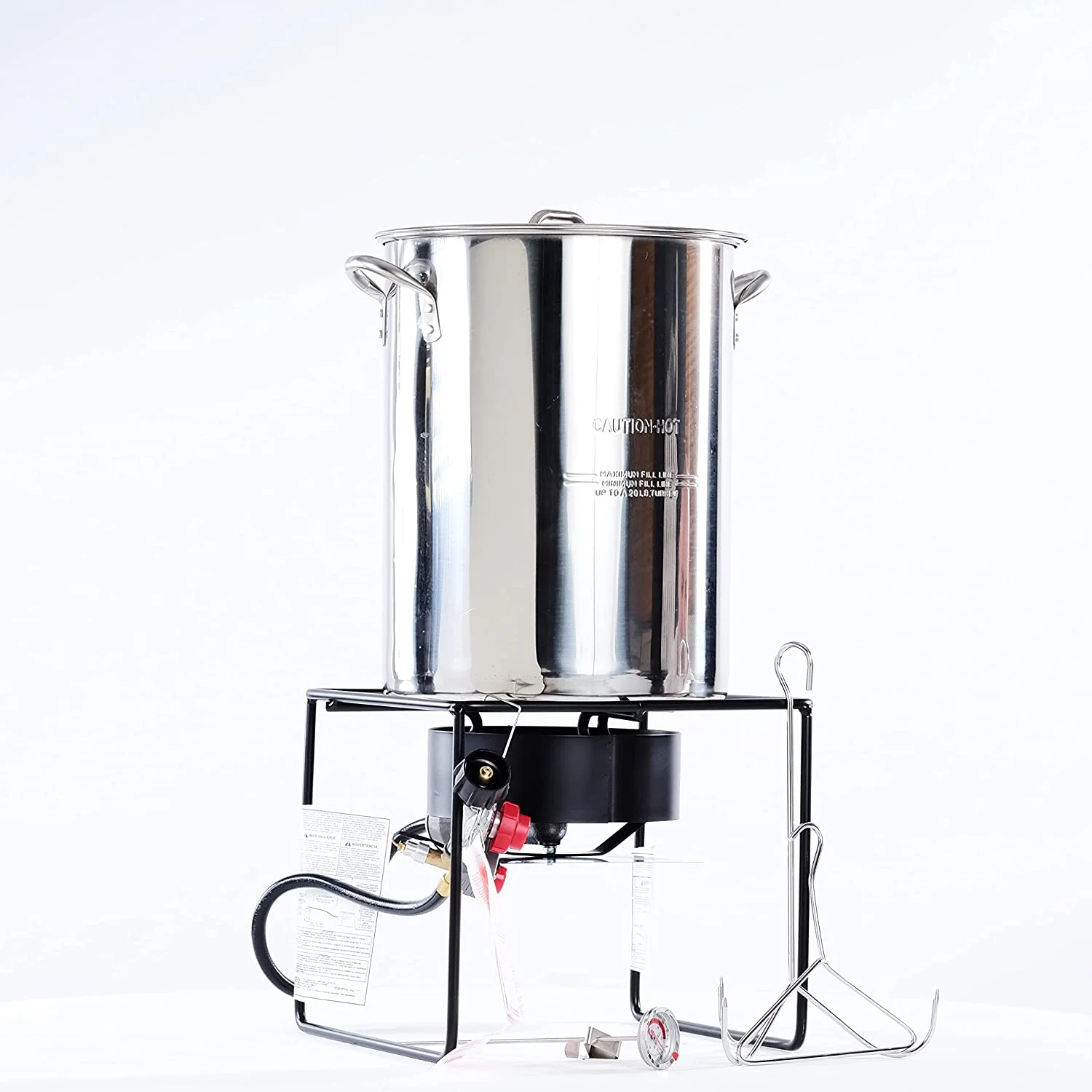 12 in. Welded Square Turkey Fryer Package with Stainless Steel Turkey Pot