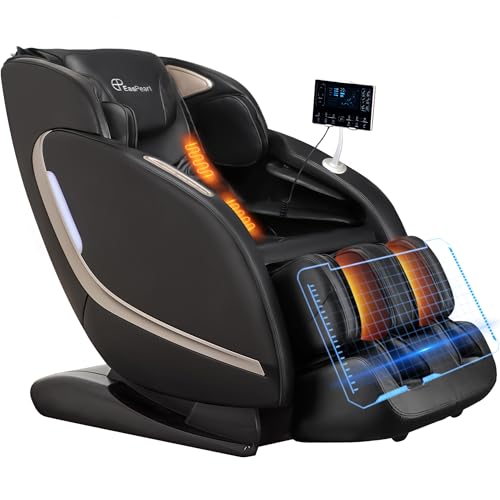 EASPEARL 2025 Massage Chair, 4D Full Body Zero Gravity Massage Chairs with APP, SL Track Shiatsu Stretch Massage Recliner Chair with Electric Footrest, Heat, Foot Rollers, Body Scan(Black)