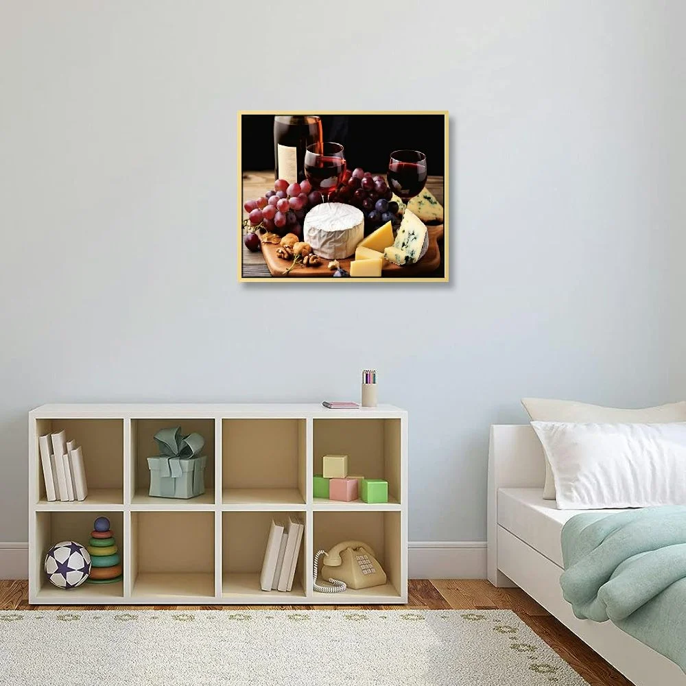 Creowell Wine Bottle Glasses Wall Art Decor Picture Painting Poster Print on Canvas Panels Pieces - Kitchen Theme Wall Decoration Set - Winery Wall Picture for Dining Room 16x12in/20x16in