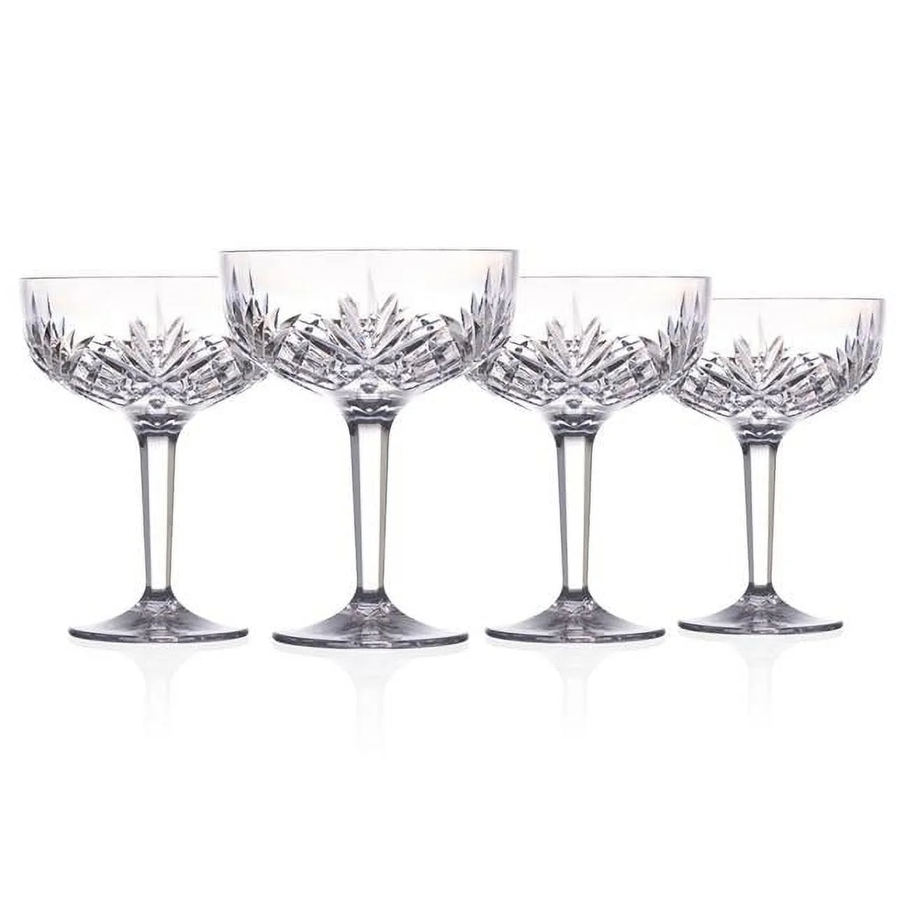 Godinger  Dublin Acrylic Champagne Coupe Glass, Clear - Set of 4