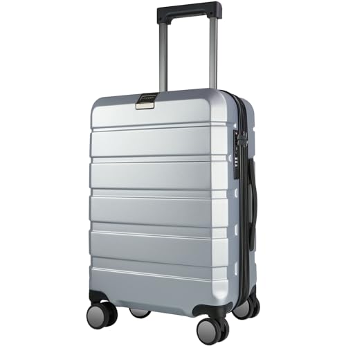 KROSER Hardside Expandable Carry On Luggage with Spinner Wheels & Built-in TSA Lock, Durable Suitcase Rolling Luggage with USB Port, Carry-On 20-Inch, Matte Purple/Pink