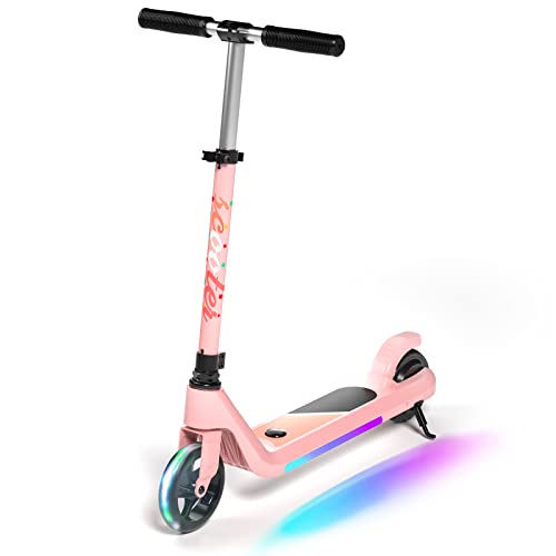 Electric Scooter for Kids Age 6-10, Kick-Start Boost Scooter with Adjustable Speed and Height, Flash Wheel & Deck Lights