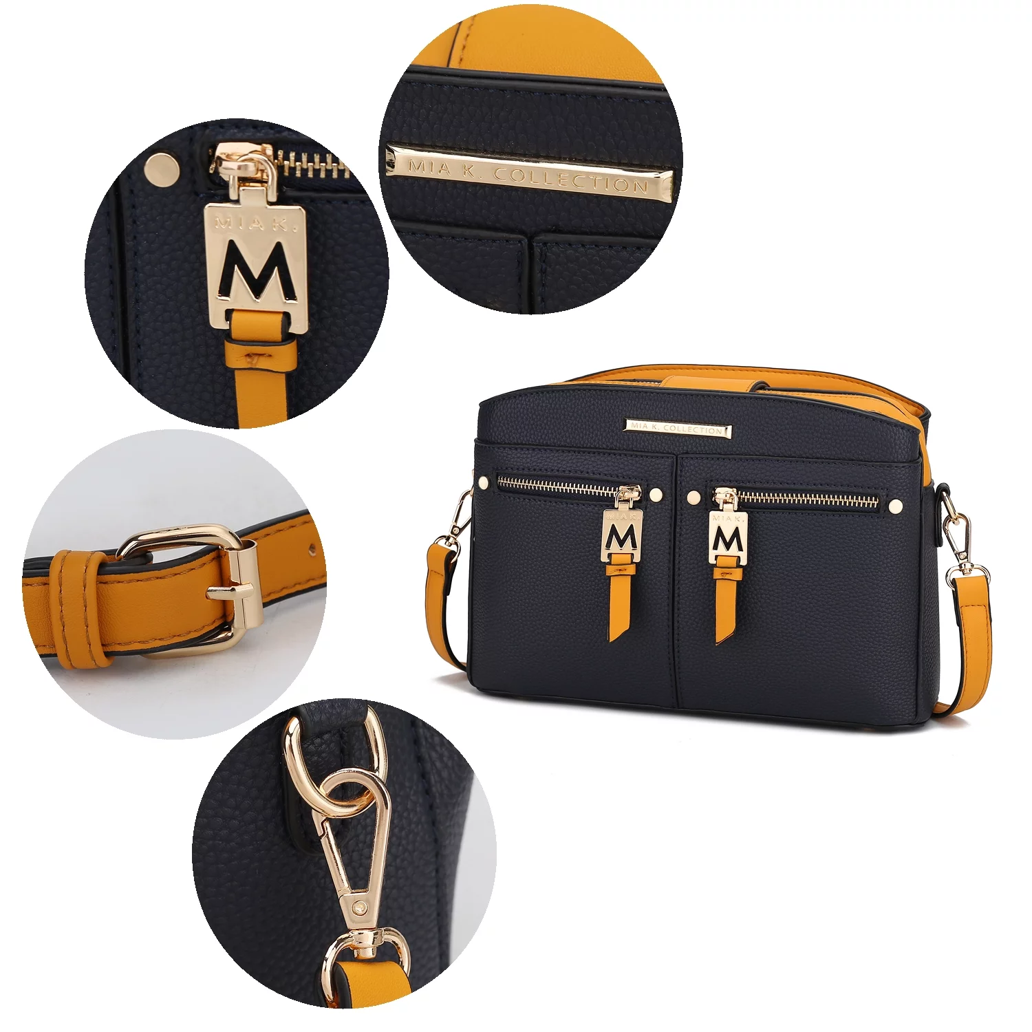 MKF Collection Zoely Vegan Leather Women's Crossbody Bag by Mia K., White Charcoal