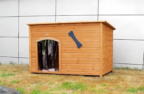 Wooden Doghouse for Small, Medium, Large Dogs, Waterproof, Outdoor/Indoor Kennel,Puppy Shelter with Elevated Floor (Natural, M)