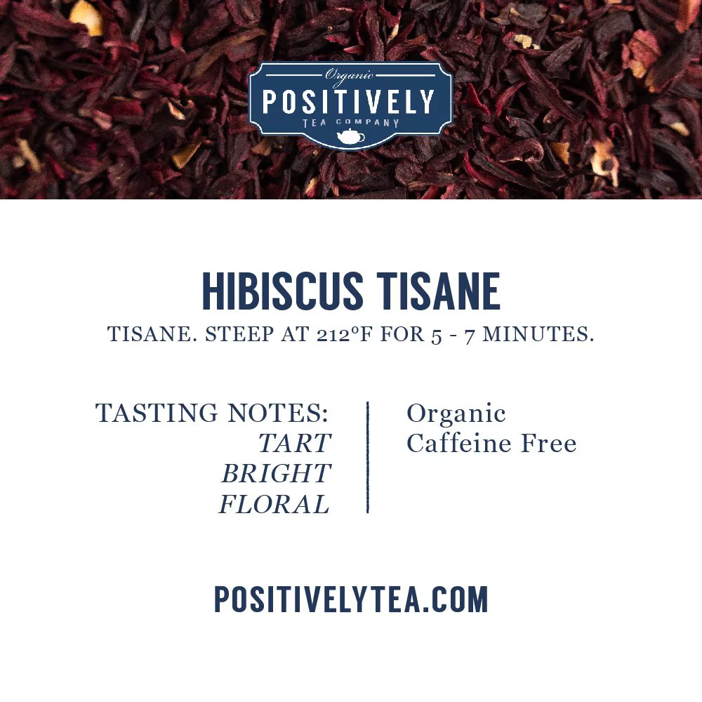 Positively Tea's Organic Hibiscus Herbal Tea, Loose Leaf, 1 Pound Bag