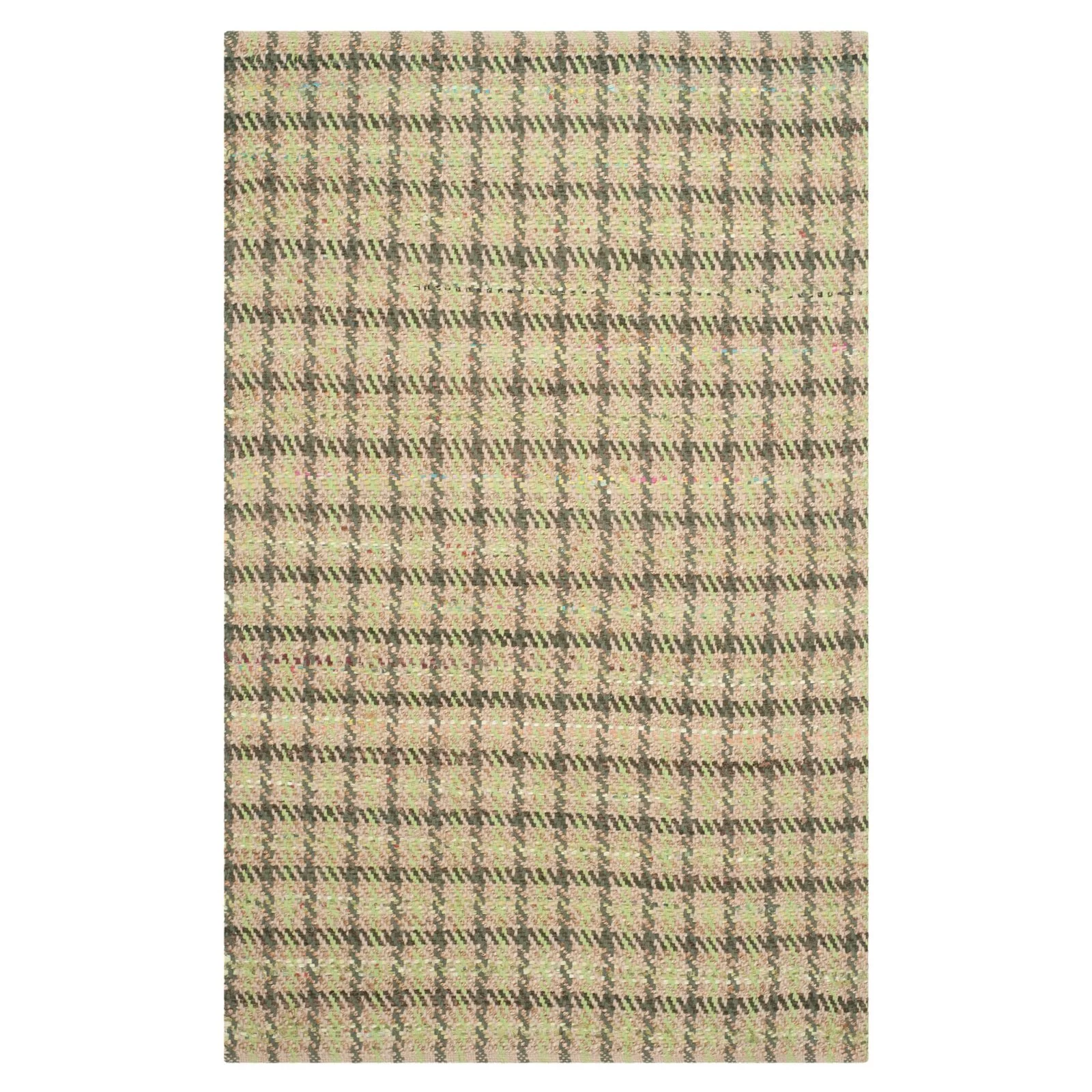 SAFAVIEH Cape Cod Josephina Checkered Geometric Area Rug, 5' x 8', Green/Natural