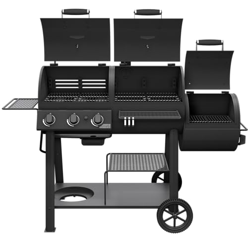 Oklahoma Joe's Canyon Combo Charcoal and Gas Smoker & Grill, Black - 24203004