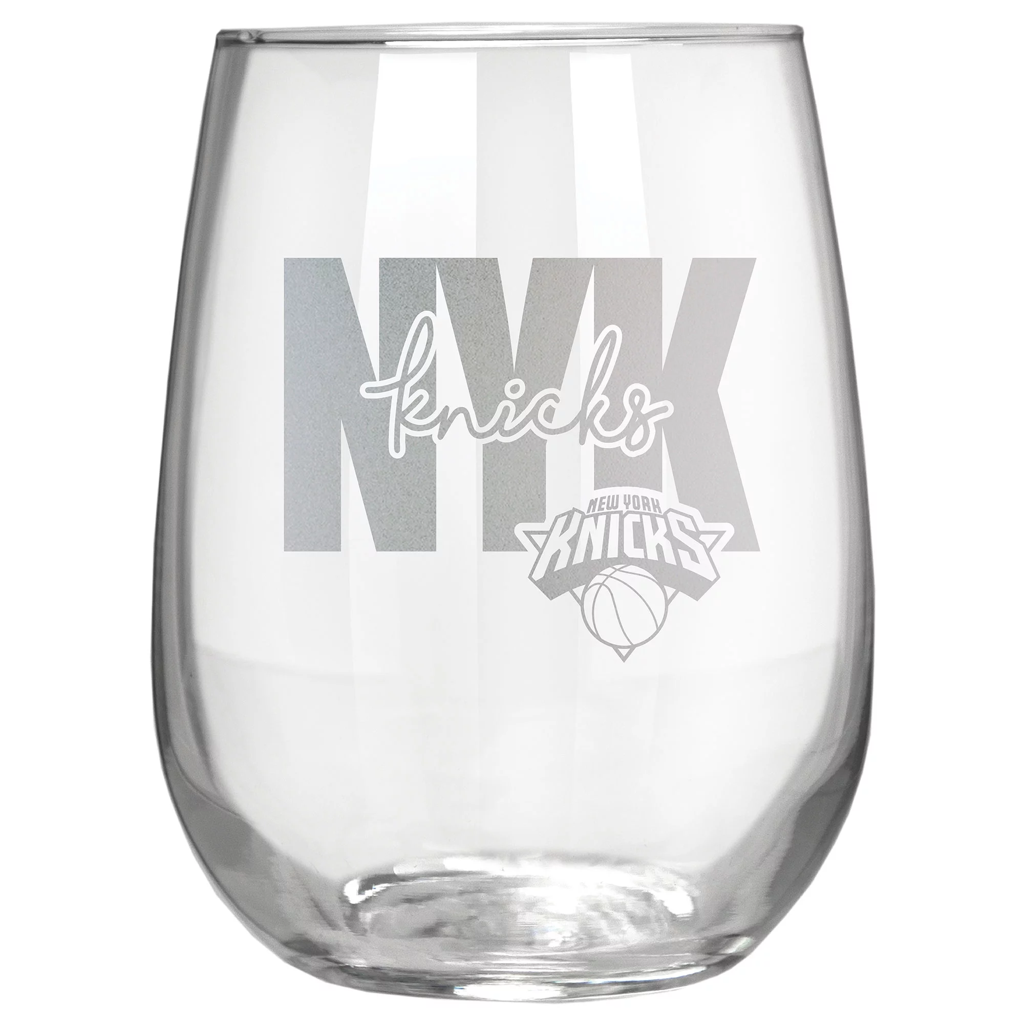 New York Knicks Etched 17oz. City Stemless Wine Glass