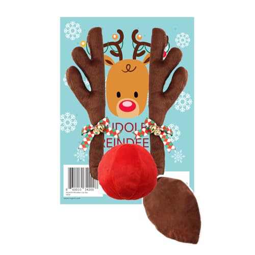 Premium Reindeer Antlers for Cars - Car Christmas Decorations Antlers with Nose and Tail Auto Accessories
