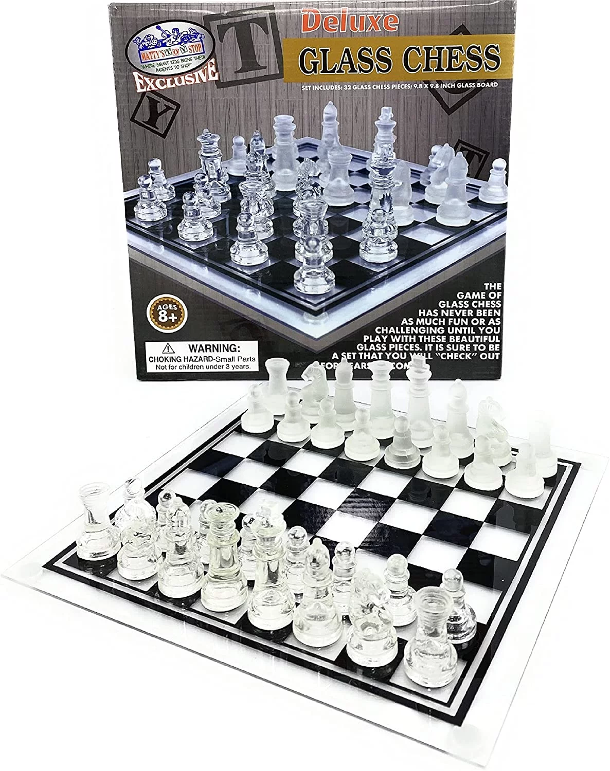 Deluxe Glass Chess Set Small