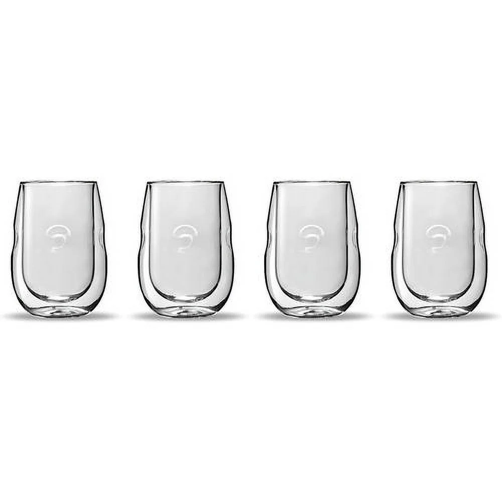 Moderna Artisan Series Double Wall Insulated Wine Glasses - Set Of 4 Wine And Beverage Glasses