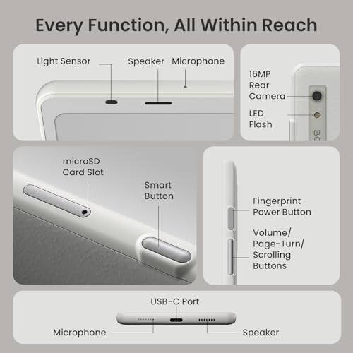 BOOX Palma2 Mobile ePaper eBook Reader Fingerprint Recognition Smart Button Dual Microphones Off White