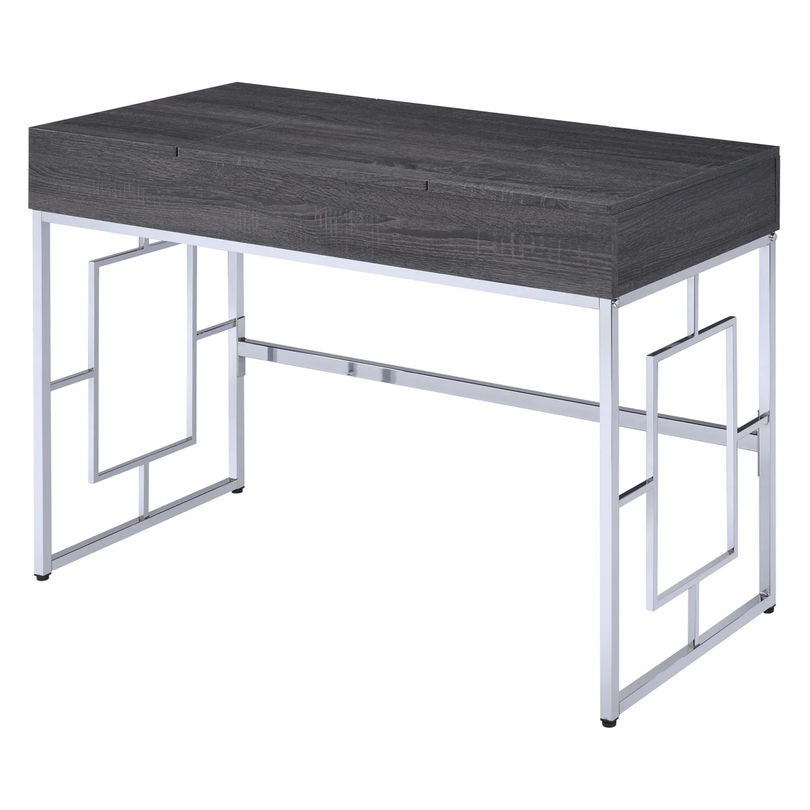 ACME Saffron Vanity Desk in Chrome and White