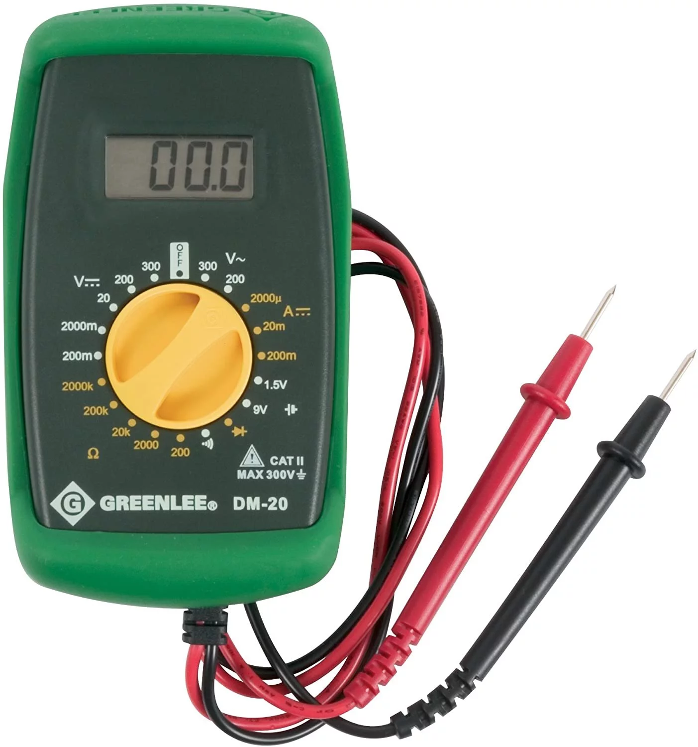 Greenlee DM-20 Manual Ranging Digital Multimeter With Test Lead