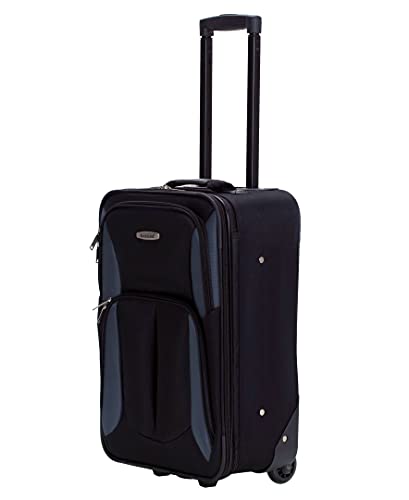 Rockland Fashion Expandable Softside Upright Luggage Set, Charcoal, 2-Piece (14/19)