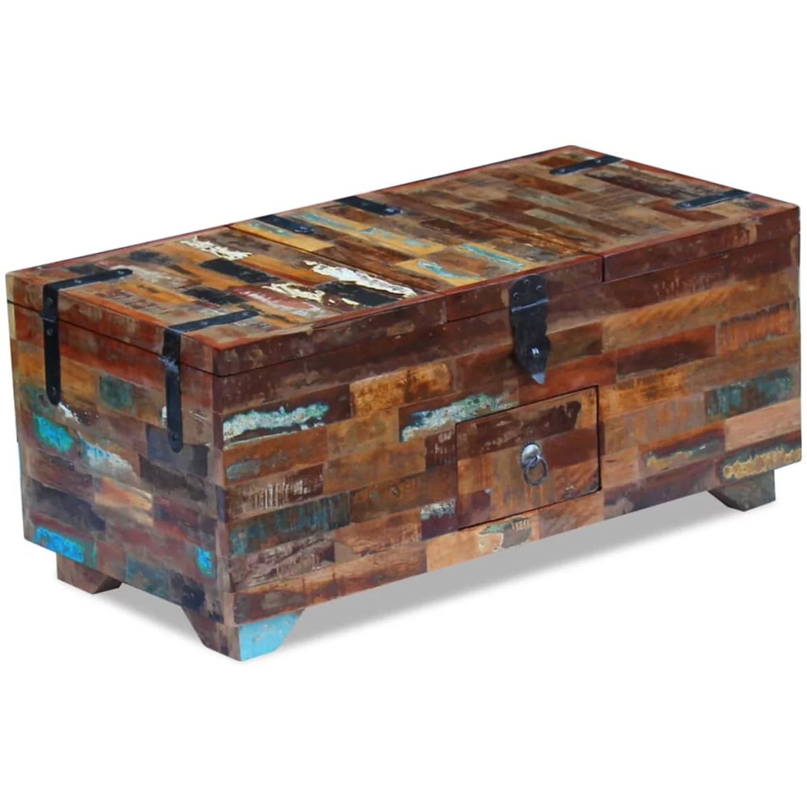 Anself Coffee Table Box Chest Solid Reclaimed Wood 31.5
