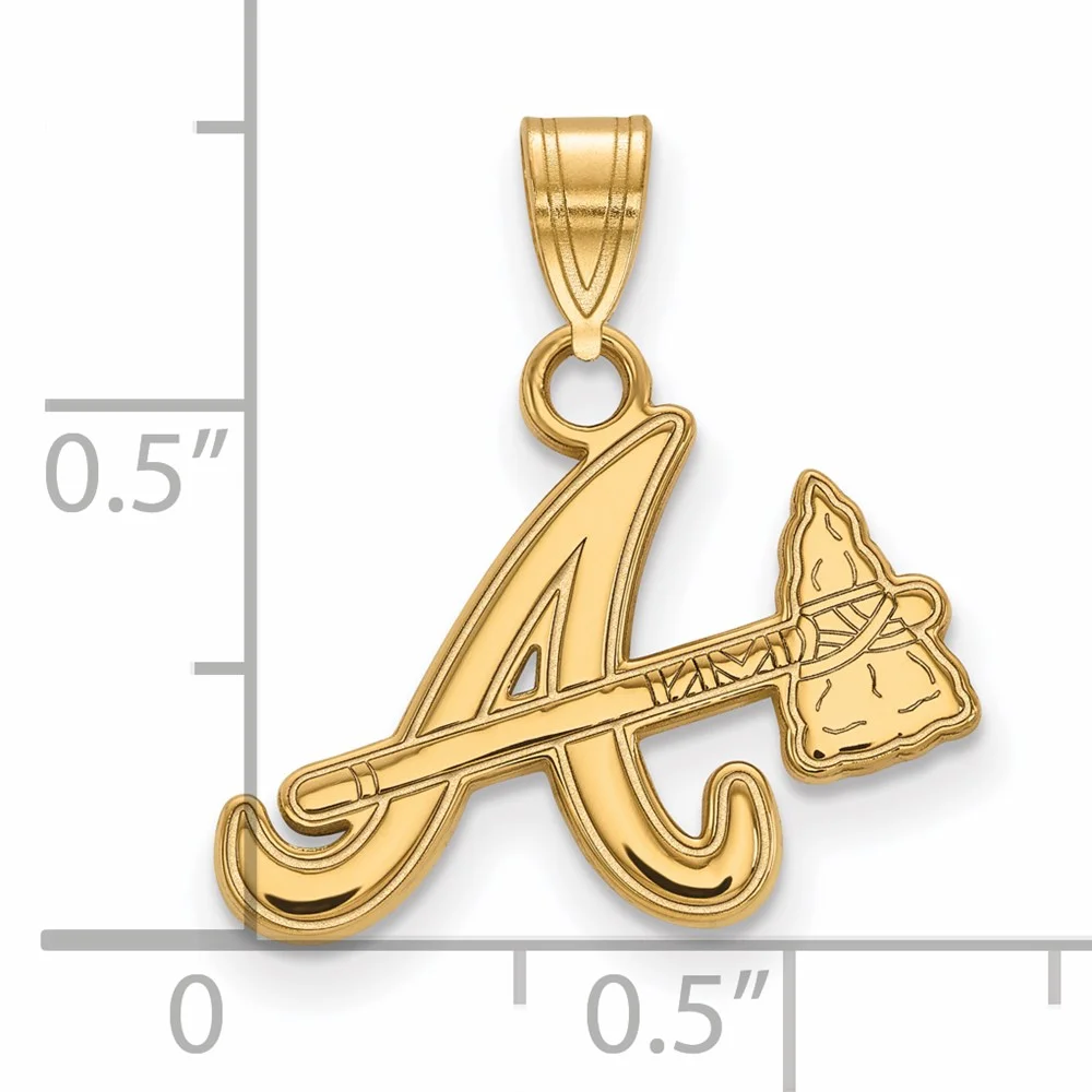 Auriga 925 Sterling Silver Gold-plated Letter A and Tomahawk Small Pendant for Women (L-17 mm, W-18 mm)