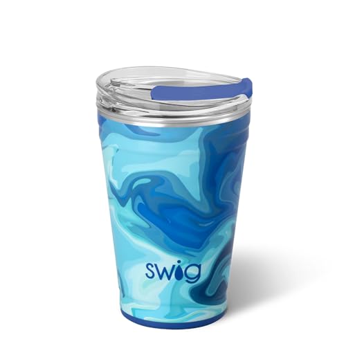 Swig Life 32oz Insulated Tumbler, Travel Coffee Tumbler with Lid, Cup Holder Friendly, Stainless Steel Travel Coffee Mug, Glitter Tumbler, Glitter Gifts (Confetti)