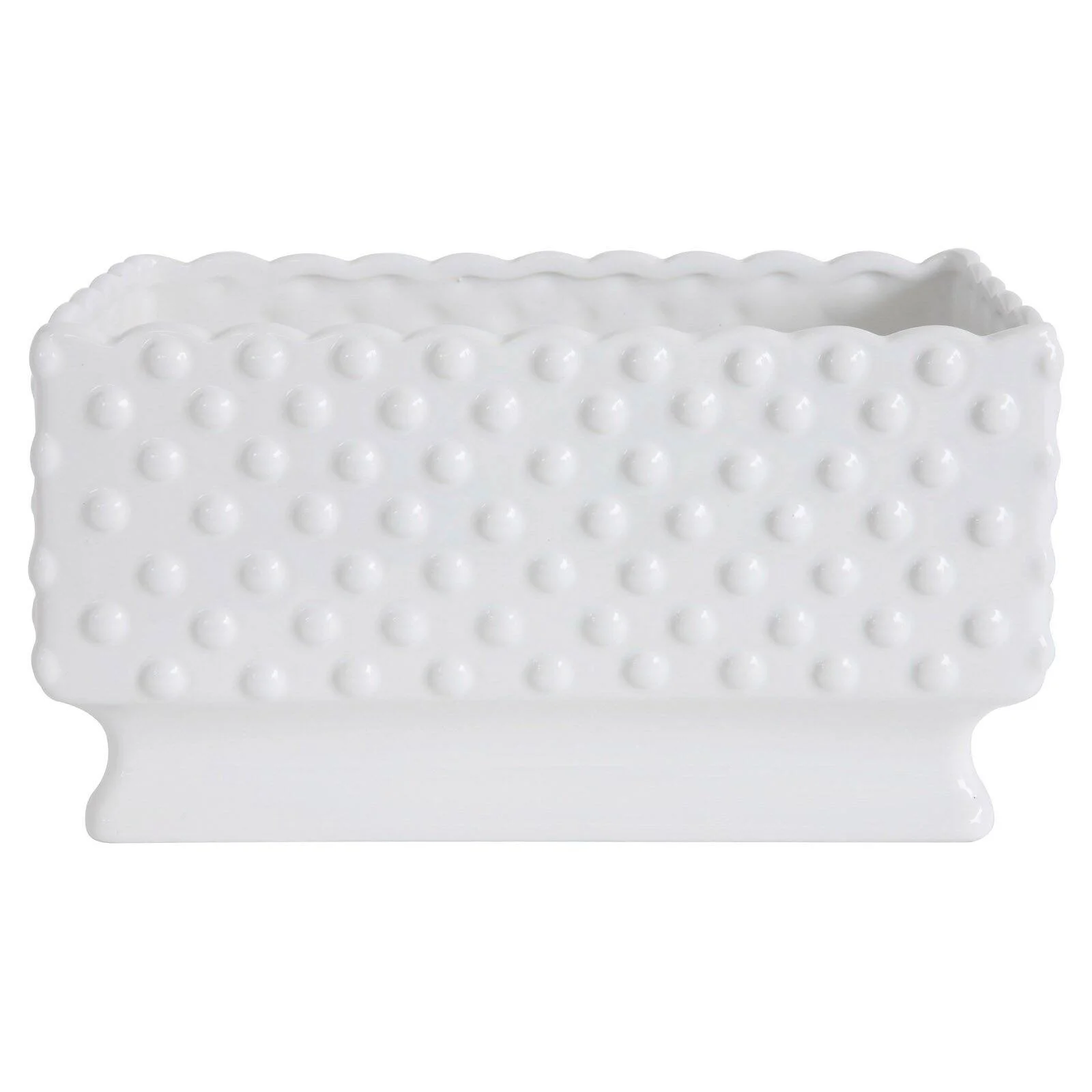 3R Studios White Hobnail Ceramic Planter