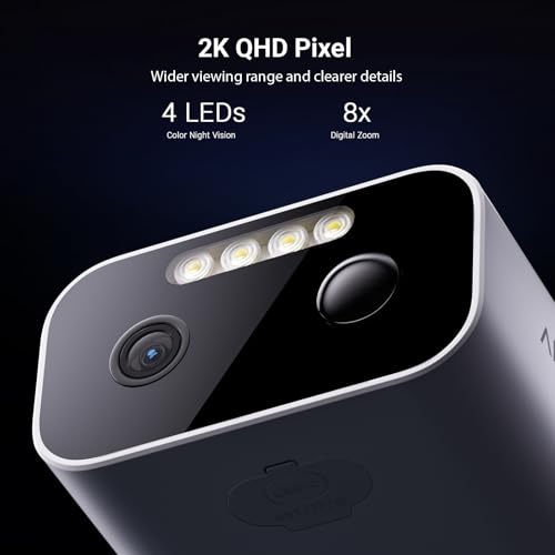 2K Security Cameras Wireless Outdoor, Color Night Vision, 365-Day Battery Life, No Subscription, Local Storage, Two-Way Audio, Solar Powered, Custom Alarm Zones, 4 Cam Kit