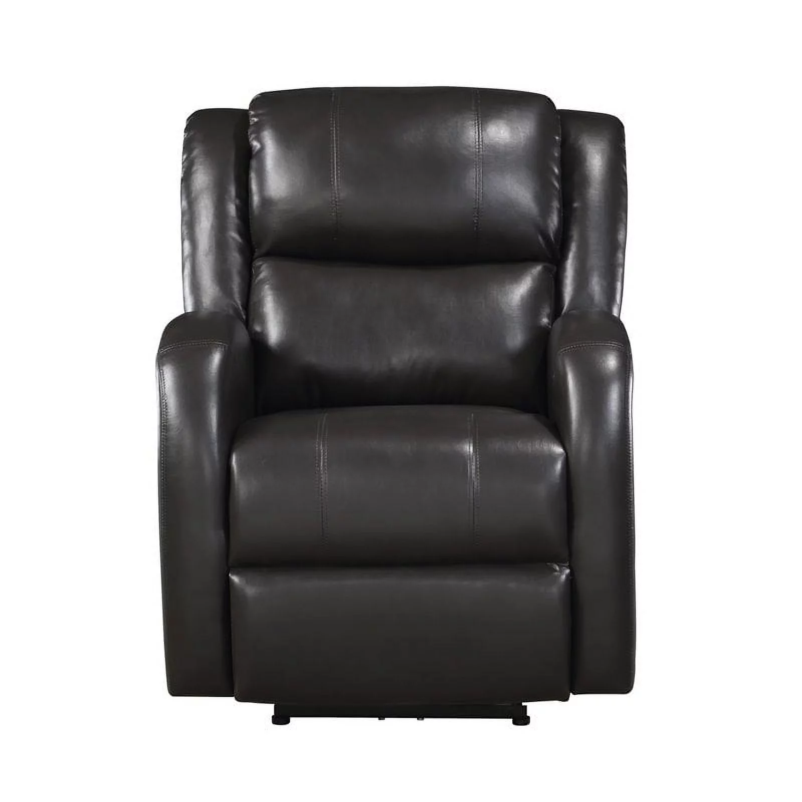 Lexicon Foxcroft Modern Wood & Faux Leather Power Reclining Chair in Brown