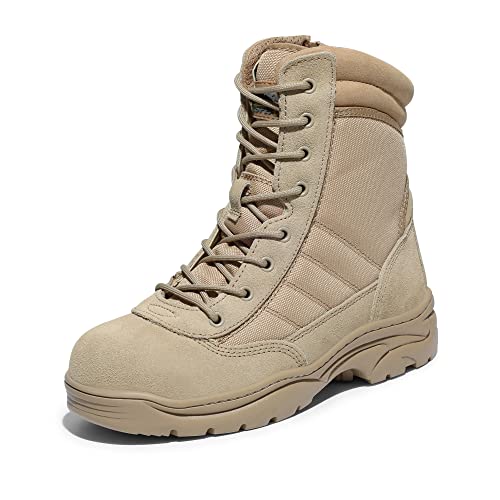 NORTIV 8 Steel Toe Boots for Men Safety Industrial & Construction Military Work Boots Slip Resistant ASTM F2413-18, TROOPER-STL