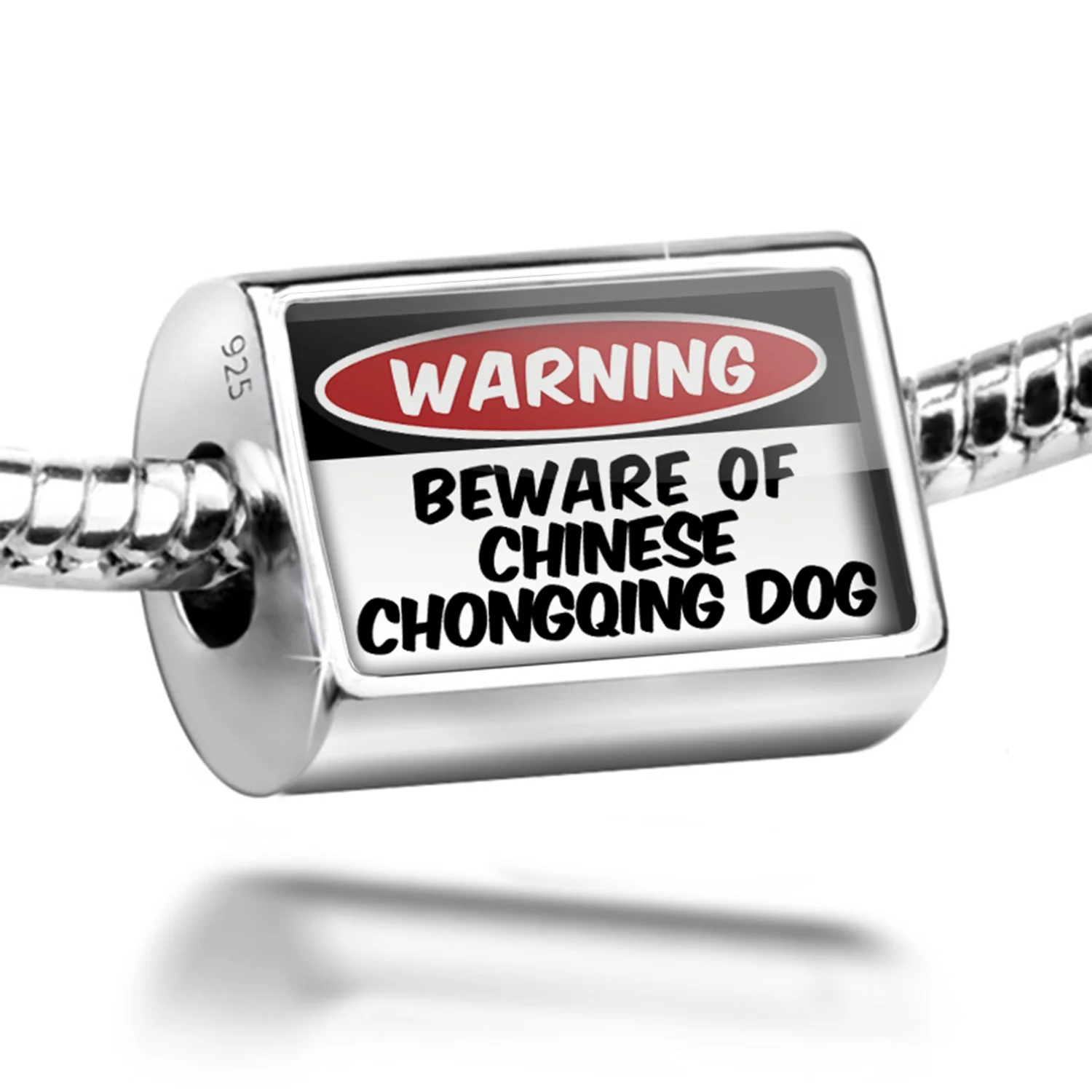 Neonblond Charm Beware of the Chinese Chongqing Dog from China 925 Sterling Silver Bead