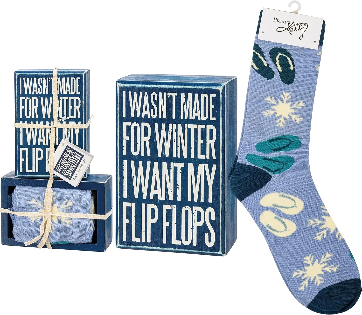 Home Décor Sign And Sock Gift Set