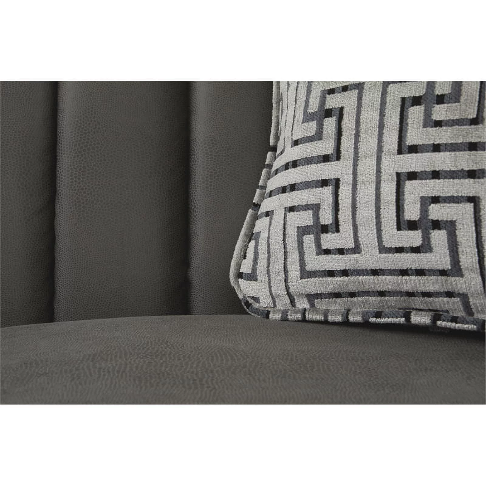 HomeFare Chic Acrylic Leg Iron Channeled Sofa Grey