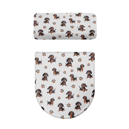 Christmas Bow Bell Toilet Tank Lid Cover and Toilet Seat Lid Cover 2 Pcs Set Toilets Covers with Elastic Cloth Fits Most Toilets Tanks & Lids