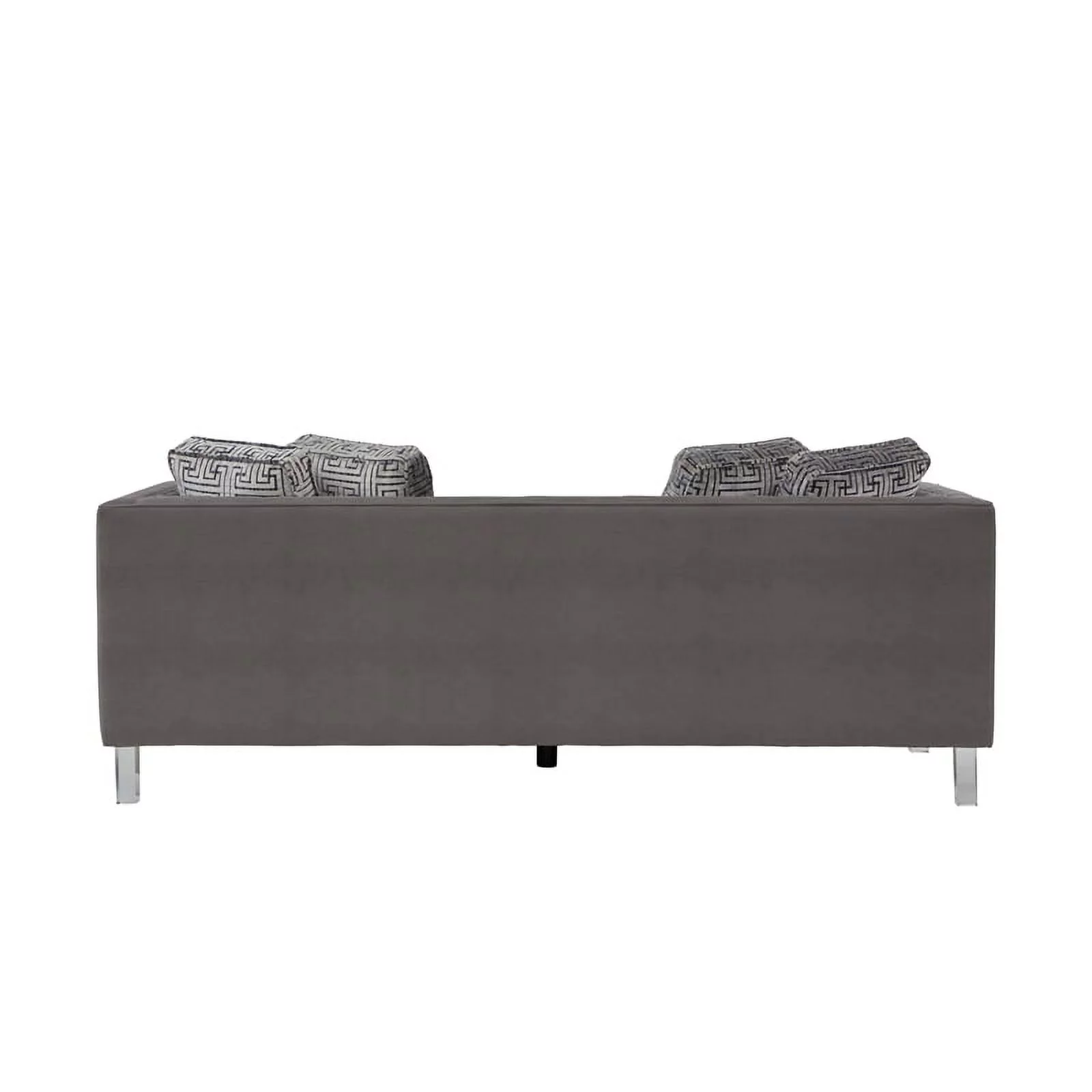 HomeFare Chic Acrylic Leg Iron Channeled Sofa Grey