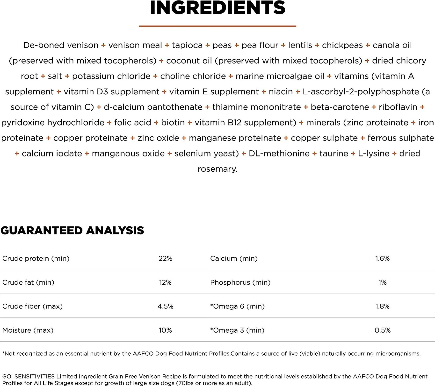 Go! Solutions Sensitivities Limited Ingredient Venison Grain-Free Dry Dog Food, 3.5-lb bag